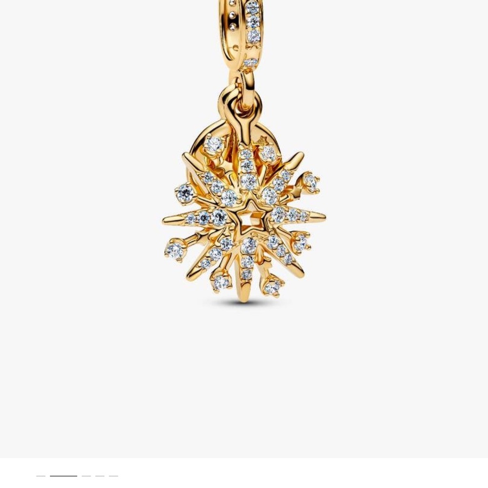 Pandora Gold Starburst Bracelet Charm with Crystals